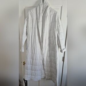 MEG Soft Light Gray Quilted Robe Coat